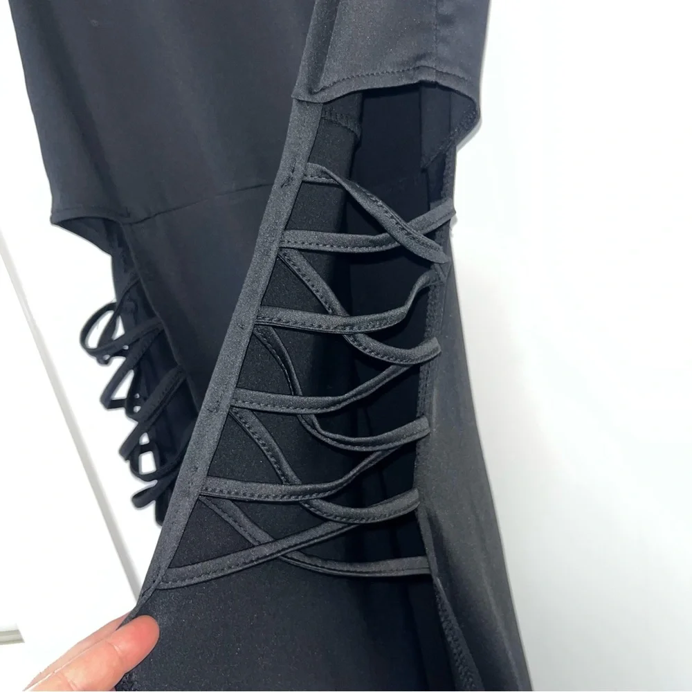 Sleeveless Open Sided Maxi Black Dress - Picture 5 of 15
